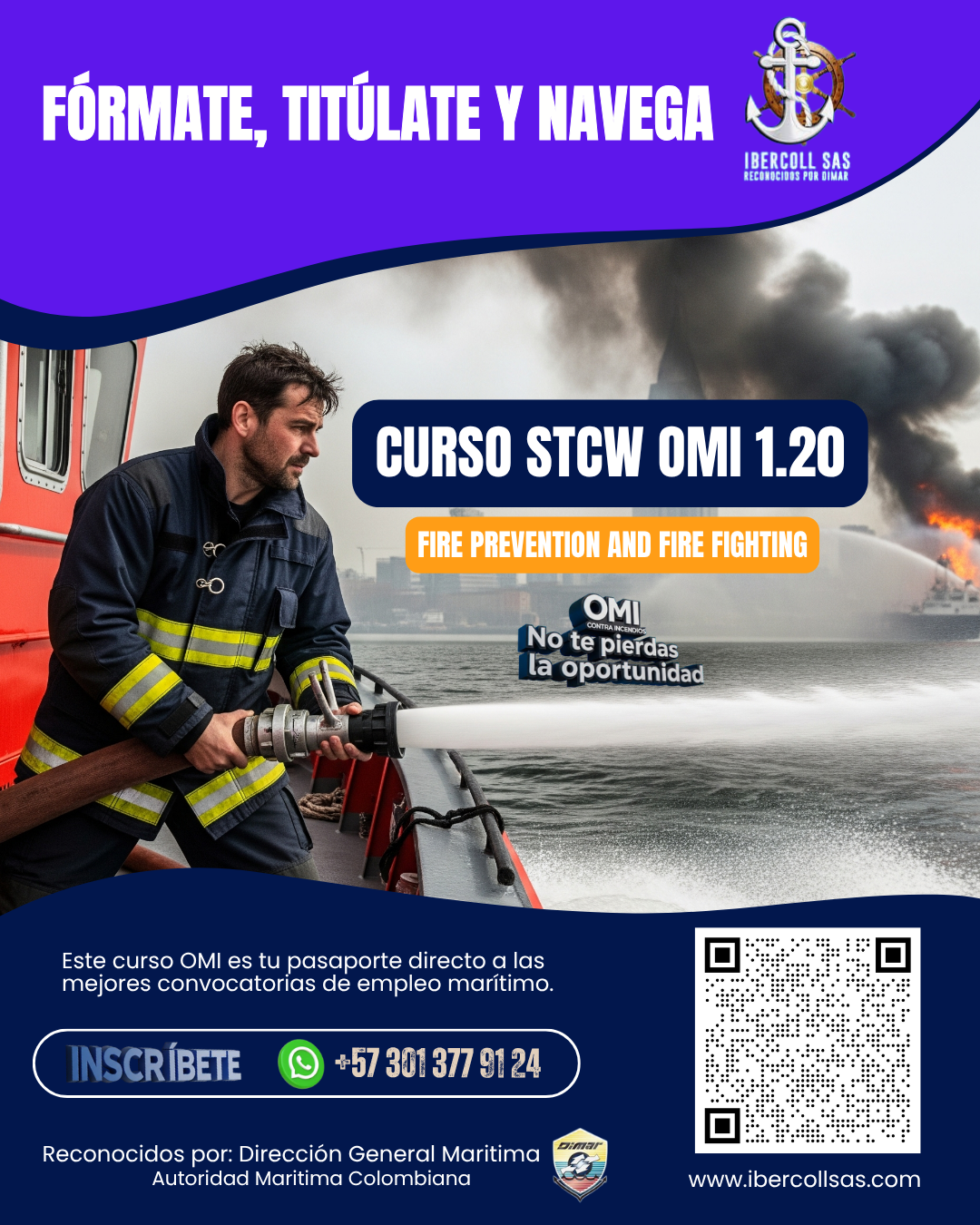 Curso STCW OMI 1.20 — Prevención y lucha contra incendios